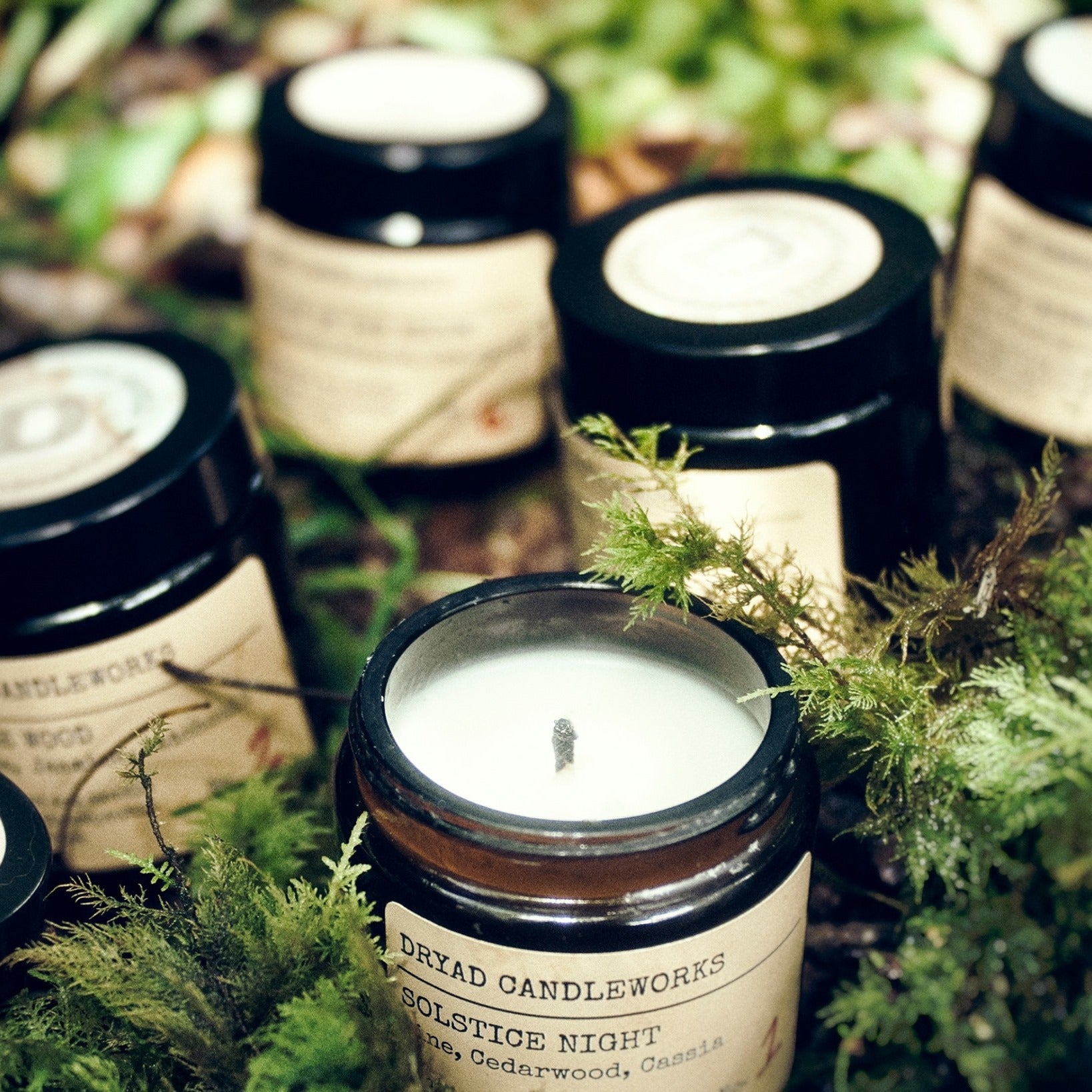 DRYAD CANDLEWORKS APOTHECARY AMBER JAR CANDLES – DRYAD ARGYLL